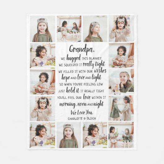 Grootpa Foto collage Fleece Blanket (Voorkant)