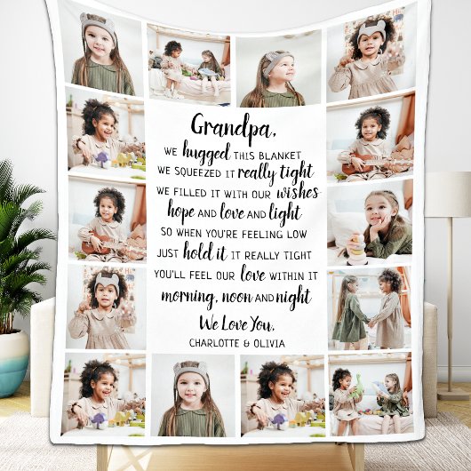 Grootpa Foto collage Fleece Blanket
