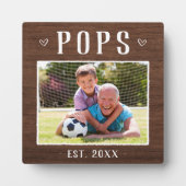 Grootpa Foto Rustic Personalized Poppen Fotoplaat (Voorkant)