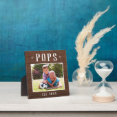 Grootpa Foto Rustic Personalized Poppen Fotoplaat (Insitu)