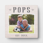 Grootpa Foto Rustic Personalized Poppen Fotoplaat (Voorkant)