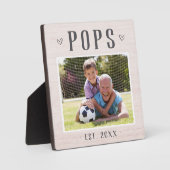 Grootpa Foto Rustic Personalized Poppen Fotoplaat (Voorkant)