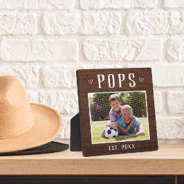 Grootpa Foto Rustic Personalized Poppen Fotoplaat