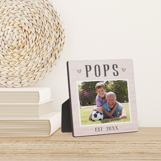 Grootpa Foto Rustic Personalized Poppen Fotoplaat