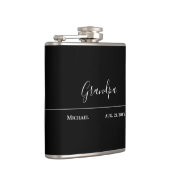 Grootpa Gift - Modern Jet Black, speciaal geperson Heupfles (Rechts)