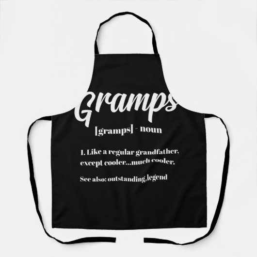 Grootpa Gift voor Gramps Definition Fathers Day Schort (Voorkant)