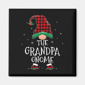Grootpa Gnome Xmas familie komt overeen met feeste Magneet (Voorkant)
