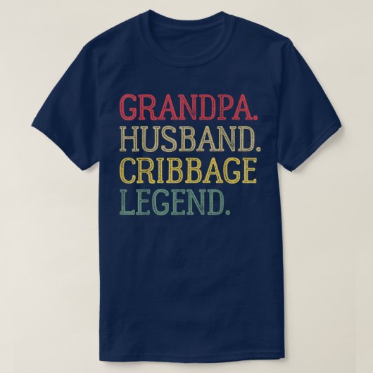 Grootpa Husband Cribbage Legend Cribbage B T-shirt (Design voorkant)