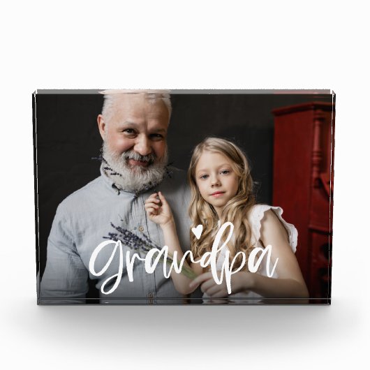 Grootpa Love Script Personalized Gift Fotoblokken (Voorkant)