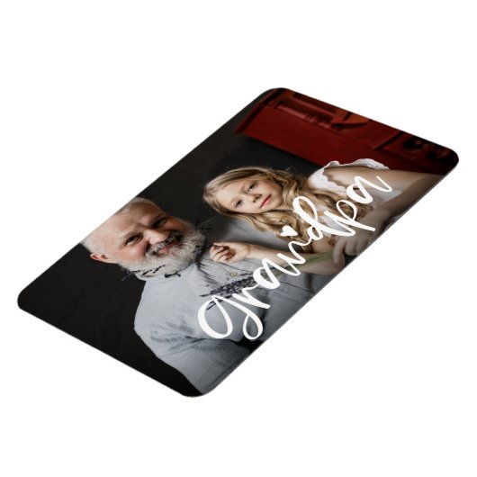 Grootpa Love Script Personalized Gift Photo Magneet (Linkerzijde)