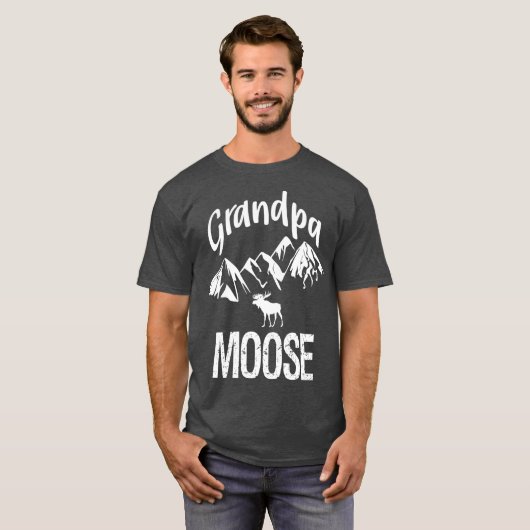 Grootpa Moose Grandfather Moose Woodland Animal T-shirt (Voorkant volledig)