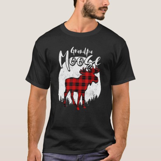 Grootpa Moose Red Pset Buffalo Matching Family Pa T-shirt (Voorkant)