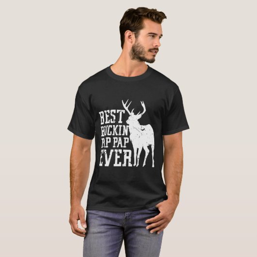 Grootpa pakt pap pap deer Hunting Gift Idee Bow T-shirt (Voorkant volledig)