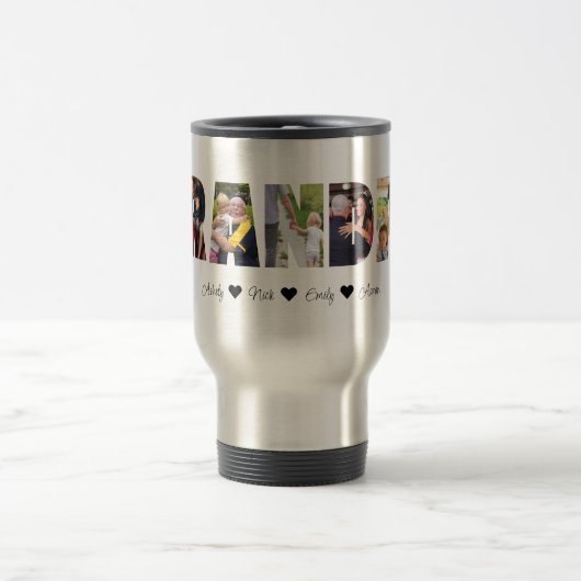Grootpa Photo Collage Travel Mug met 7 foto's Reisbeker (Center)