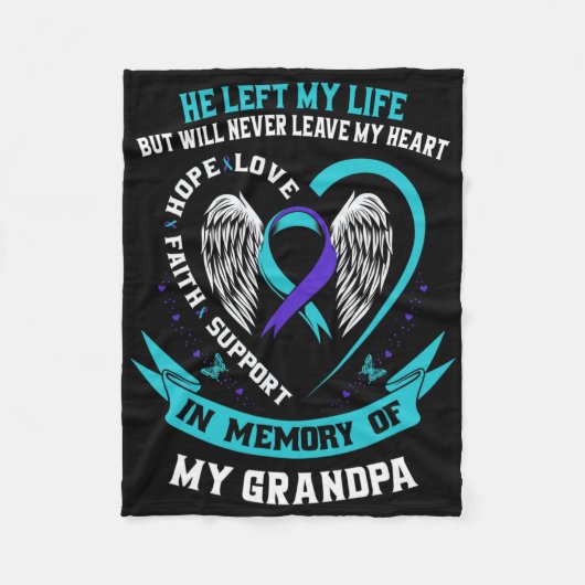 Grootpa Suicide Awareness Prevention Memorial Grap Fleece Deken (Voorkant)
