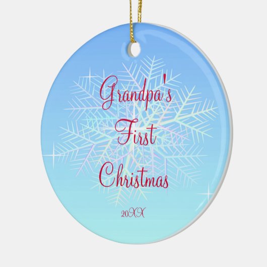 Grootpa's eerste kerstboomschildertje keramisch ornament (Links)