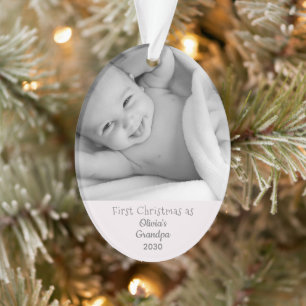 Grootpa's eerste kerstfeest Persoonlijke foto naam Ornament