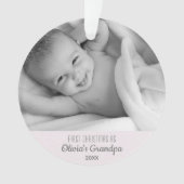 Grootpa's eerste kerstfeest Persoonlijke foto naam Ornament (voorkant)