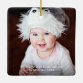 Grootpa's eerste kerstgebluste kerstpannen keramisch ornament (Achterkant)