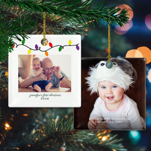 Grootpa's eerste kerstgebluste kerstpannen keramisch ornament