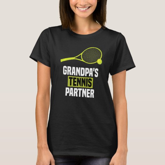 Grootpa's Tennis Partner Funny Tennis Matching T-shirt (Voorkant)