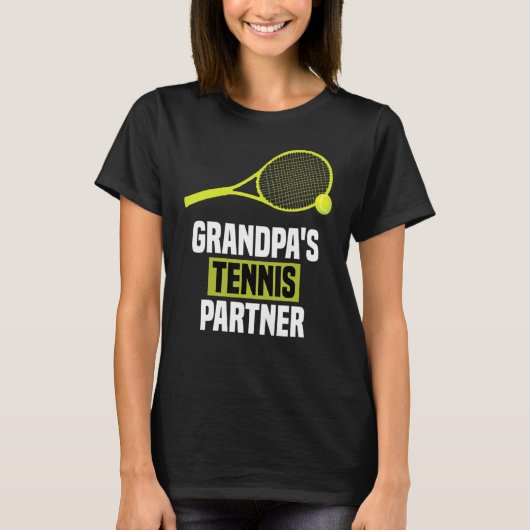 Grootpa's Tennis Partner Funny Tennis T-shirt (Voorkant)
