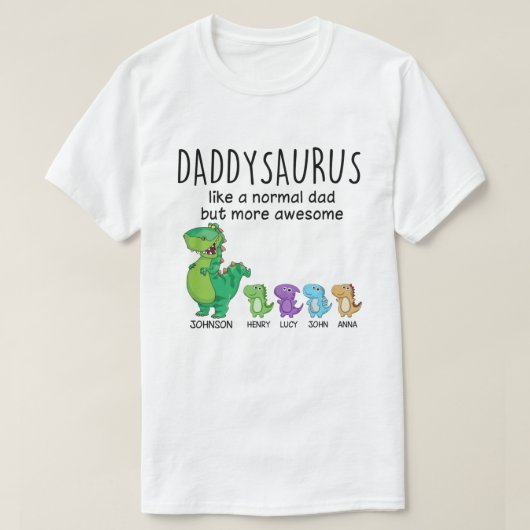 Grootpasaurus en Kinder gepersonaliseerd Shirt (Design voorkant)