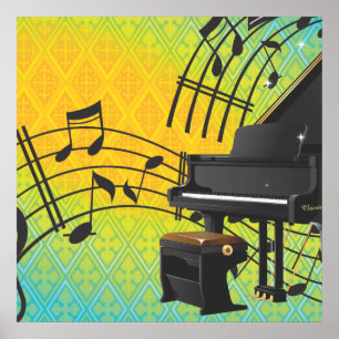 Grootpianoldruk cartoon poster