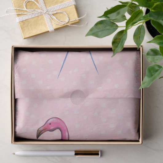 Grootroze flamingo weefselcadeaupapier tissuepapier (Geschenk)