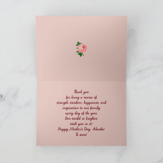 'Groots Abuela' Moederdag Spaans Oma Kaart (Binnen)