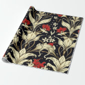Grootschalig bloemmotief inpakpapier (Uitgerold)