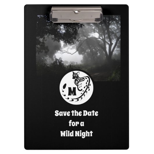 Grootschalig gepotte Silhouette Monogram foto Klembord (Voorkant)