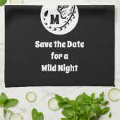 Grootschalig gepotte Silhouette Monogram foto Theedoek (Gevouwen)