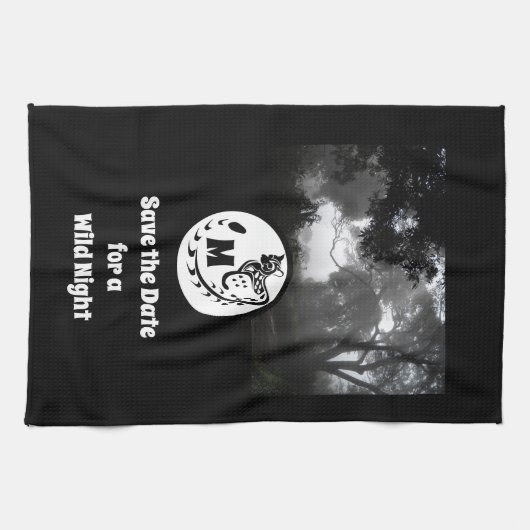 Grootschalig gepotte Silhouette Monogram foto Theedoek (Horizontaal)