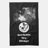 Grootschalig gepotte Silhouette Monogram foto Theedoek (Verticaal)