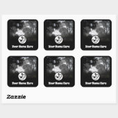 Grootschalig gepotte Silhouette Monogram foto Vierkante Sticker (Vel)