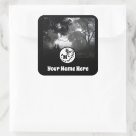 Grootschalig gepotte Silhouette Monogram foto Vierkante Sticker