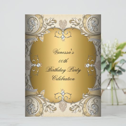 Grootschalige feestdag Sepia Coffee Gold Kaart (Staand voorkant)