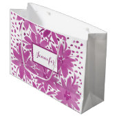 Grootschalige, speciaal voor meisjes bestemde, roz groot cadeauzakje (Voorkant Gekanteld)