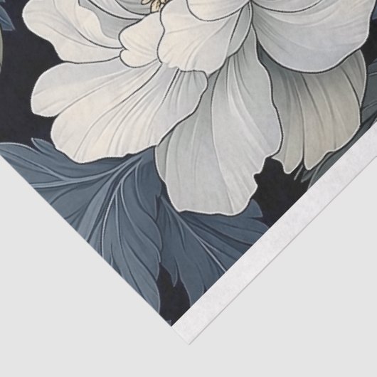 Grootschalige Witte papavers ontkoppeling Tissuepapier (Detail)