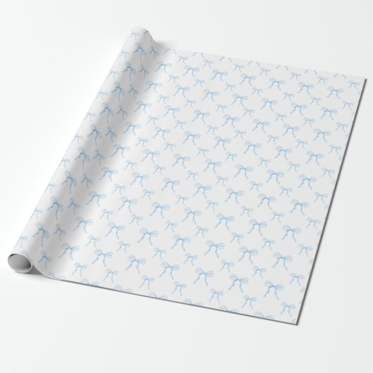 Grootschattige Blauwe Strik Bulk Inpakpapier Rolle (Uitgerold)