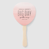 Grootse dag op weg naar koraalbestemming bruiloft handwaaier (Voorkant)