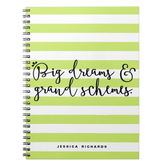 Grootse dromen en grote schema's Aangepast Notitie Notitieboek (Voorkant)