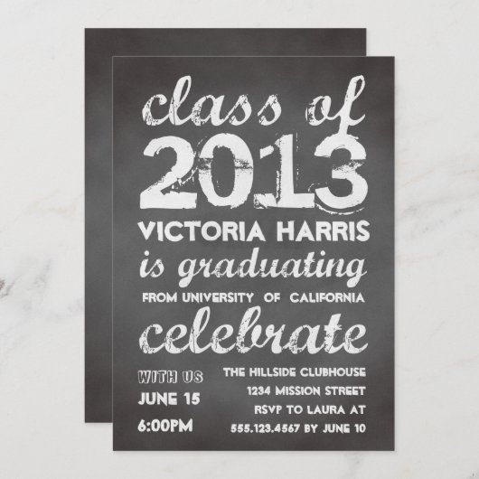 Grootse en gedurfde grijze kartonnen typografie mo kaart (Voorkant / Achterkant)