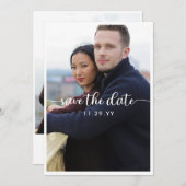 Grootse fotokalligrafie bespaart de datum save the date (Voorkant / Achterkant)