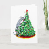 Grootse kerstfeestdoelen blauw feestdagen kaart (Voorkant)