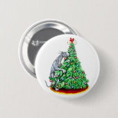 Grootse kerstfeestdoelen blauw ronde button 5,7 cm (Voorkant /achterkant)