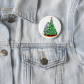 Grootse kerstfeestdoelen blauw ronde button 5,7 cm (In situ)