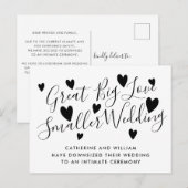 Grootse liefde kleinere micro bruiloft kleiner aankondigingskaart (Voorkant / Achterkant)
