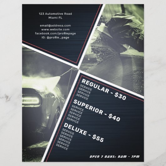 Grootse moderne geometrische autowrakken en detail flyer (Achterkant)